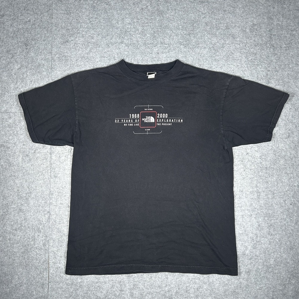 Vintage The North Face T-Shirt Mens XL Black Y2K Outdoor Graphic Made In Usa